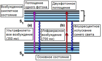 Диаграмма двухфотонного поглощения Яблонского